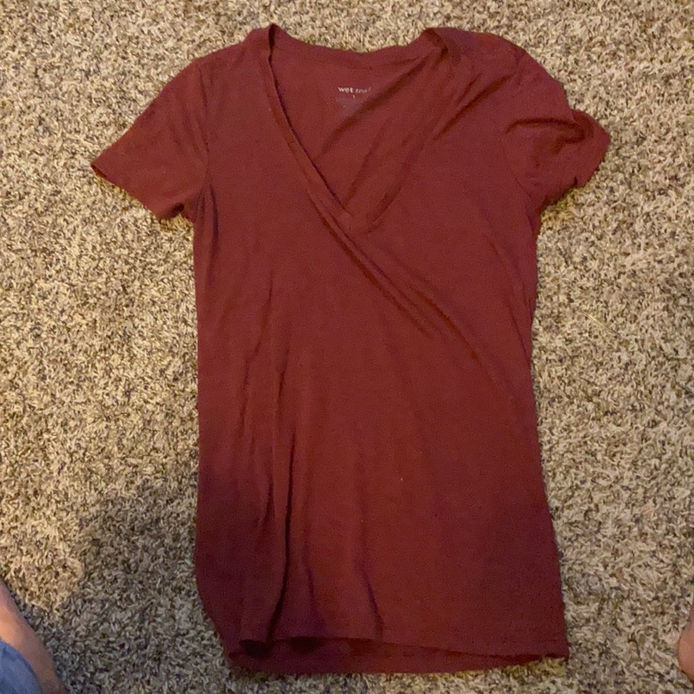 Dark red size large from wet seal vneck